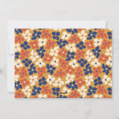 Boho Mosterd Blauw Bloemen Botanische Kerstmis Fot Feestdagenkaart (Achterkant)