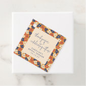 Boho Mosterd Blauw Bloemen Vrijgezellenfeest Dank Bedankjes Labels (In situ)