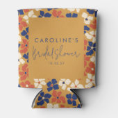 Boho Mosterd Blauw Botanisch Vrijgezellenfeest Aan Blikjeskoeler (Voorkant)