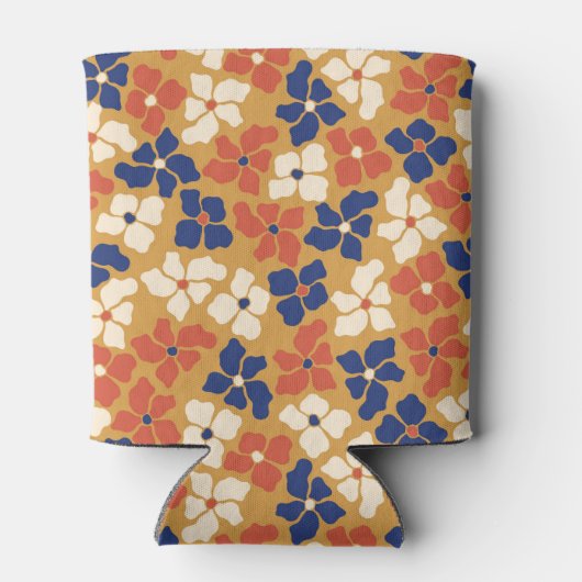 Boho Mosterd Blauw Botanisch Vrijgezellenfeest Aan Blikjeskoeler (Achterkant)