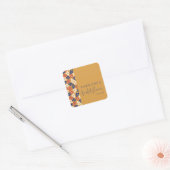 Boho Mosterd Blauw Botanisch Vrijgezellenfeest Aan Vierkante Sticker (Envelop)