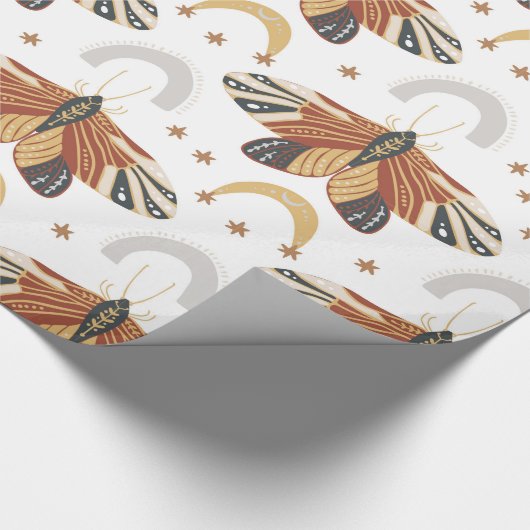 Boho Moth Cadeaupapier (Hoek)