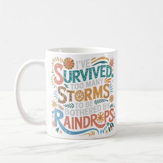 Boho Motivatie Pastel Survivor Gift Koffiemok (Links)