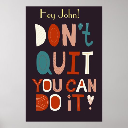 Boho Motivatie Poster Niet stoppen Je kunt het doe (Voorkant)