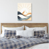 "Boho Mountain Abstracte landschapskunst Print (Insitu (Slaapkamer))
