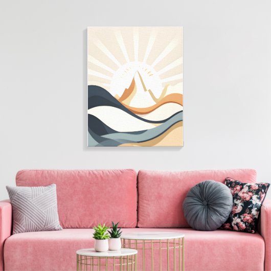 "Boho Mountain Abstracte landschapskunst Print (Insitu (Woonkamer))