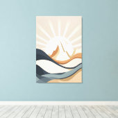 "Boho Mountain Abstracte landschapskunst Print (Insitu (Houten vloer))