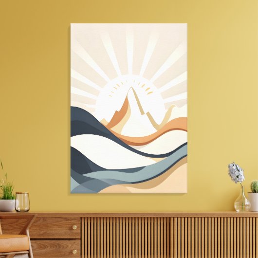"Boho Mountain Abstracte landschapskunst Print (Insitu (Woonkamer))