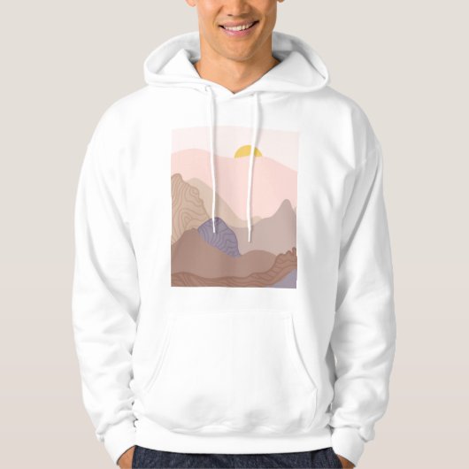 Boho Mountain Art Print Hoodie (Voorkant)
