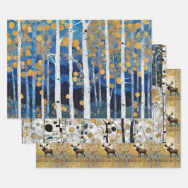 Boho Mountain Aspen Boomscènes Inpakpapier Vel