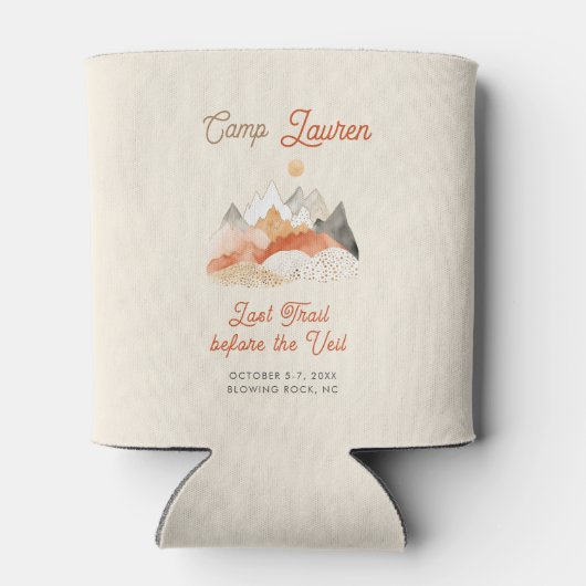 Boho Mountain Camping Bachelorette Party Blikjeskoeler (Achterkant)