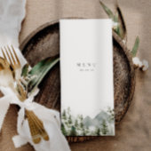 Boho Mountain Forest Pine Tree Elegante bruiloft Menu