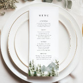 Boho Mountain Forest Pine Tree Elegante bruiloft Menu