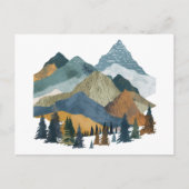 Boho Mountain Landschap met Pine Trees ontwerp Briefkaart (Voorkant)