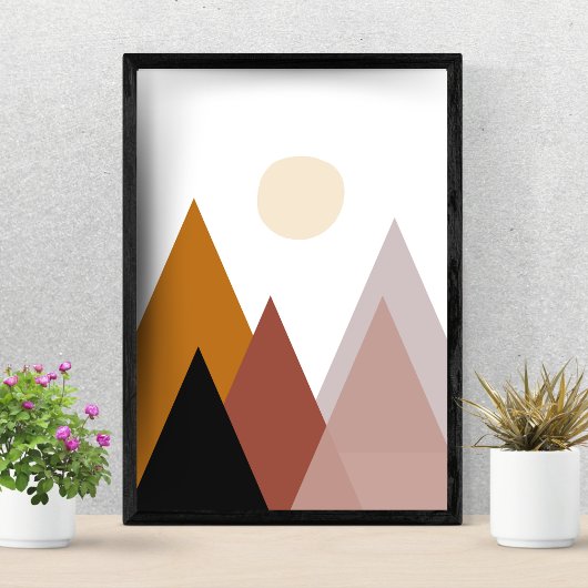 Boho Mountain stijl Modern Minimalistisch Poster