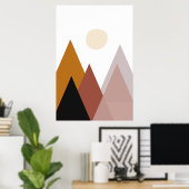 Boho Mountain stijl Modern Minimalistisch Poster (Thuiskantoor)
