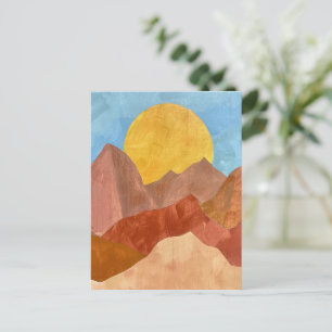Boho Mountain Sunset - Warm Earth Tone Landschap Briefkaart