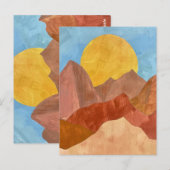 Boho Mountain Sunset - Warm Earth Tone Landschap Briefkaart (Voorkant / Achterkant)