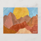Boho Mountain Sunset - Warm Earth Tone Landschap Briefkaart (Achterkant)