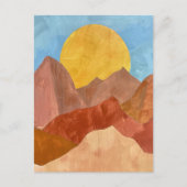 Boho Mountain Sunset - Warm Earth Tone Landschap Briefkaart (Voorkant)