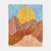 Boho Mountain Sunset - Warm Earth Tone Landschap Fleece Deken (Voorkant)