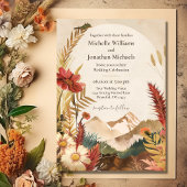 Boho Mountain Wildflower Alles in één bruiloft Kaart