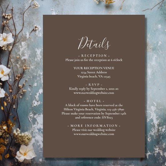  Boho Mountain Wildflower Alles in één bruiloft Kaart