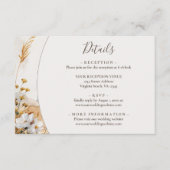 Boho Mountain Wildflower bruiloft details Informatiekaartje (Voorkant)