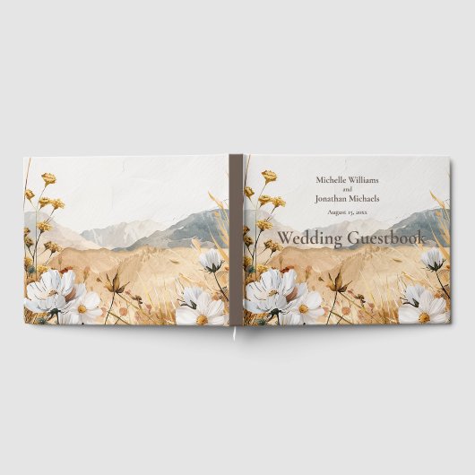  Boho Mountain Wildflower bruiloft Gastenboek (Volledig)