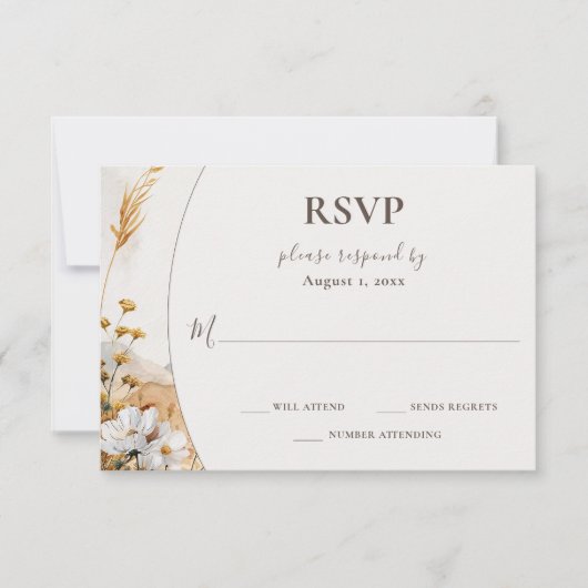  Boho Mountain Wildflower bruiloft RSVP Kaartje (Voorkant)