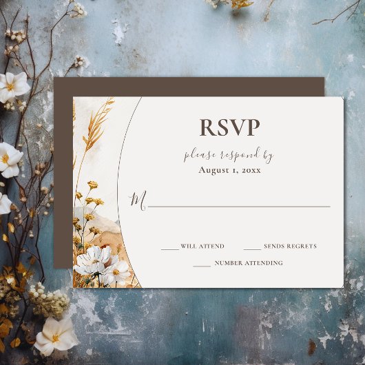  Boho Mountain Wildflower bruiloft RSVP Kaartje