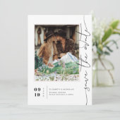 Boho Mountain Wildflower | De foto bewaart de Datu Save The Date (Staand voorkant)