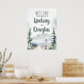 Boho Mountains Adventure Wedding Welcome Sign Poster (Keuken)