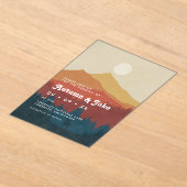 Boho Mountains and Forest 1970's Retro Wedding Acryl Uitnodigingen (Laagn)