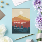 Boho Mountains and Forest 1970's Retro Wedding Acryl Uitnodigingen (Insitu (Huwelijk))