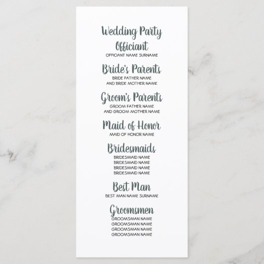 Boho Mountains Avontuur Trouwprogramma's Programmakaart (Achterkant)