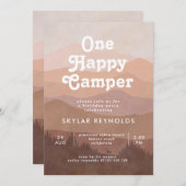 Boho Mountains One Happy Camper Girls 1ste verjaar Kaart (Voorkant / Achterkant)