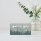 Boho Mountains Retro Blue Books voor Baby Informatiekaartje (Staand voorkant)