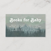 Boho Mountains Retro Blue Books voor Baby Informatiekaartje (Voorkant)
