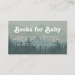 Boho Mountains Retro Blue Books voor Baby Informatiekaartje