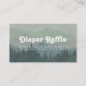 Boho Mountains Retro Dusty Blue Diaper Raffle Informatiekaartje (Voorkant)