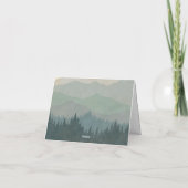 Boho Mountains Retro Dusty Blue Folded Bedankkaart (Achterkant)