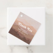 Boho Mountains Retro Roze Baby shower Dank u Bedankjes Labels (In situ)