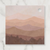 Boho Mountains Retro Roze Baby shower Dank u Bedankjes Labels (Achterkant)