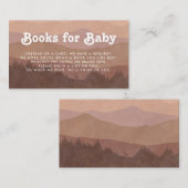 Boho Mountains Retro Roze boeken voor Baby Informatiekaartje (Voorkant / Achterkant)