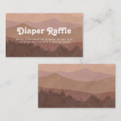 Boho Mountains Retro Roze diapraffle Informatiekaartje (Voorkant / Achterkant)