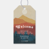 Boho Mountains Retro Wedding Welcome Gift Labels Cadeaulabel (Voorkant)
