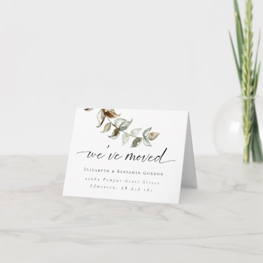 Boho Moving Announcement Minimale Manuscript Elega Aankondiging (Voorkant)