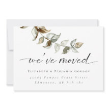Boho Moving Announcement Minimale Manuscript Elega