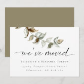 Boho Moving Announcement Minimale Manuscript Elega Aankondiging (Voorkant / Achterkant)